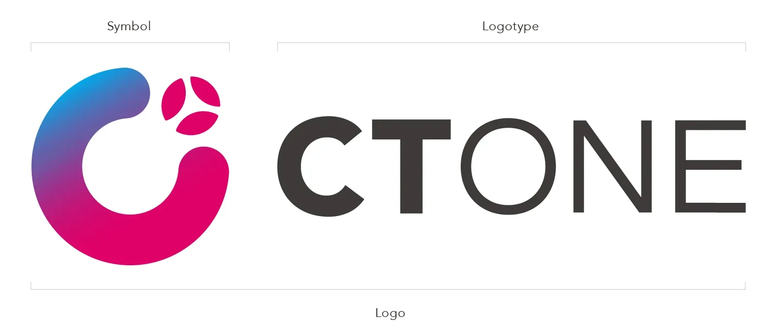 CTOne-Logo mit magenta-blauem Gradient-Kreis-Symbol und einer dunkelgrauen Wortmarke